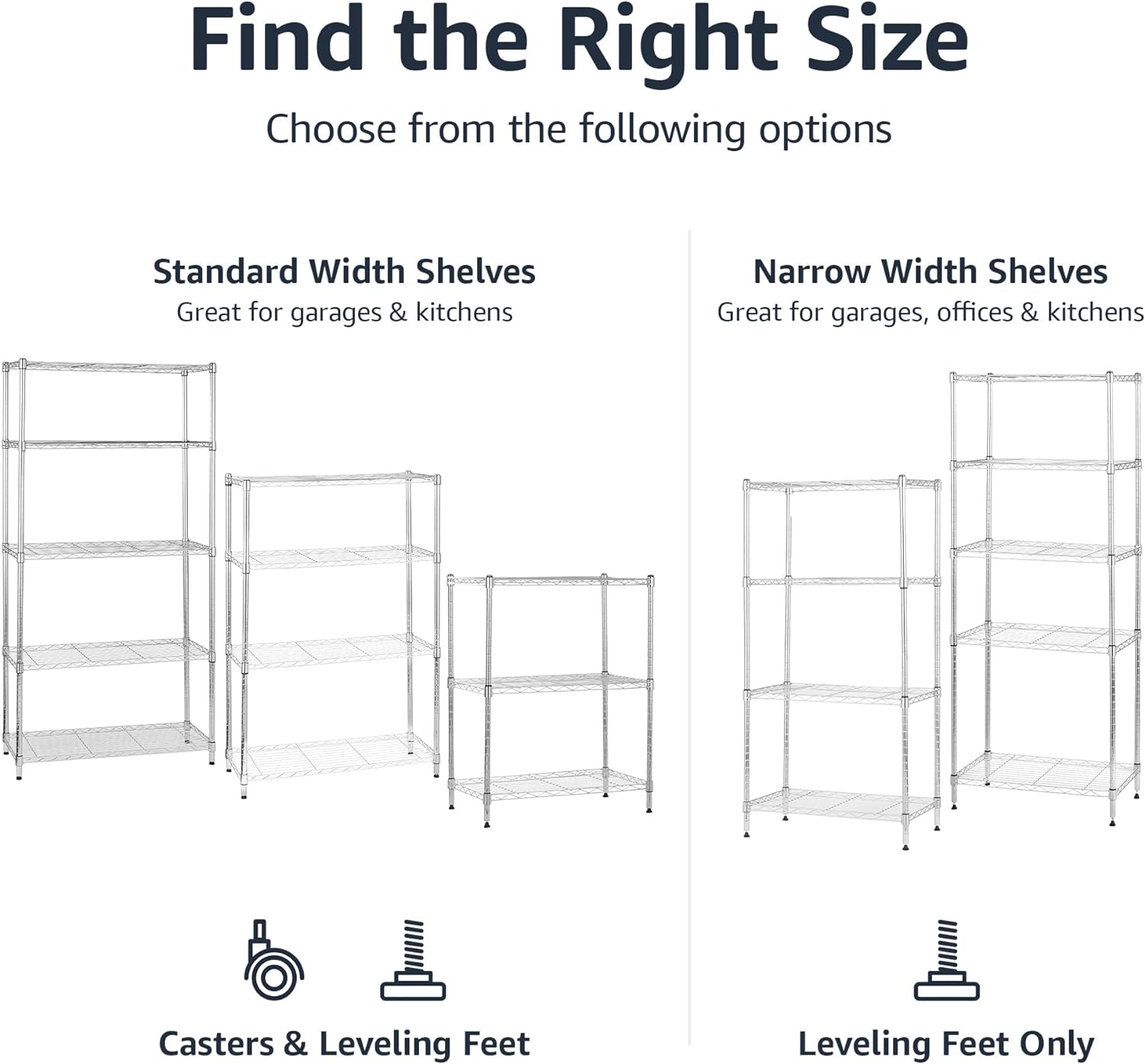 Amazon Basics 4-Shelf Adjustable, Storage Shelving Unit, (200 Pound Loading Capacity per Shelf)