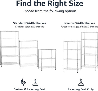 Amazon Basics 4-Shelf Adjustable, Storage Shelving Unit, (200 Pound Loading Capacity per Shelf)