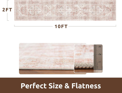 AMOAMI-2X10 Runner Rug-Washable Runners for Hallways-Soft Non Slip Bedside Rugs for Bedroom-Vintage