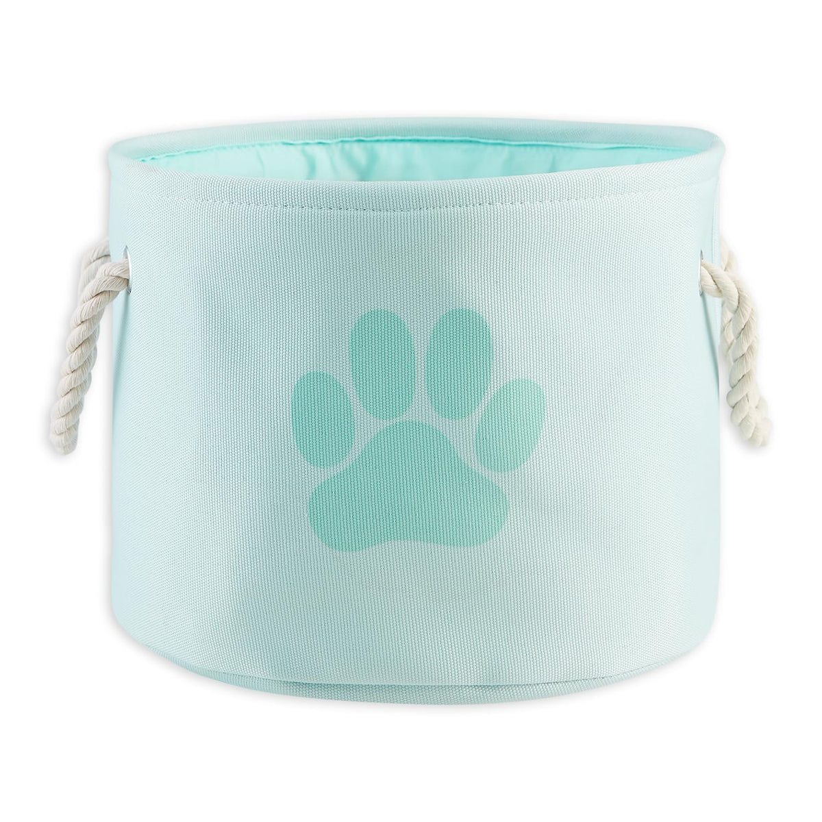 Bone Dry Pet Storage Collection Collapsible Bin, Small Round, Aqua