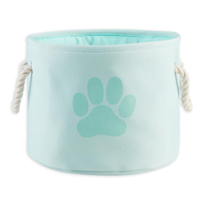 Bone Dry Pet Storage Collection Collapsible Bin, Small Round, Aqua