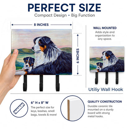 Caroline's Treasures 7511TH68 Australian Shepherd Leash or Key Holder, Wall Hooks, Key Hooks