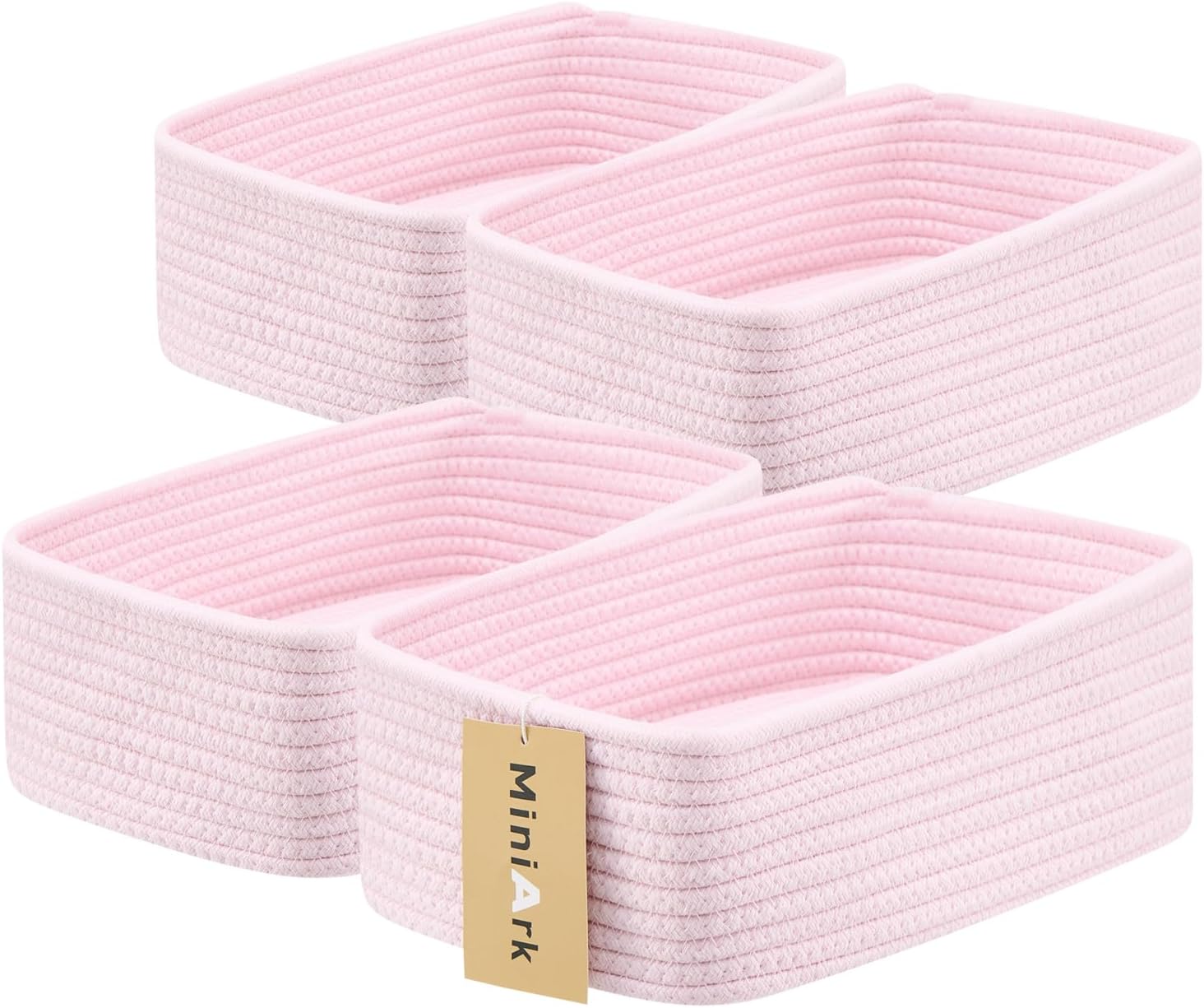 Small Storage Baskets for Organizing | Closet Organizer Bins | Shelf Toy Basket | Woven Rope