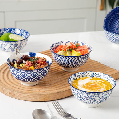 Ceramic Dessert Bowls Set - 12 Oz Small Cereal Bowls 4.75 Inch Ice Cream Bowl for Fruit, Snack