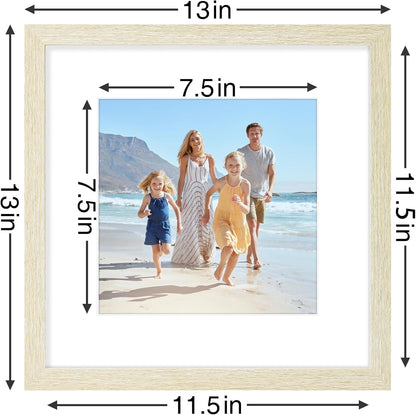 Vittanly 12x12 Picture Frames Set of 9, Shatter Resistant Plexiglass, Display 8x8 Pictures with Mat
