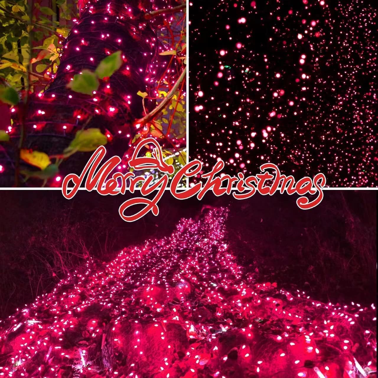 150LIGHTS PINK Extra-Bright With End Connectors Christmas Decorative Lights 9.72m UL Certified Mini