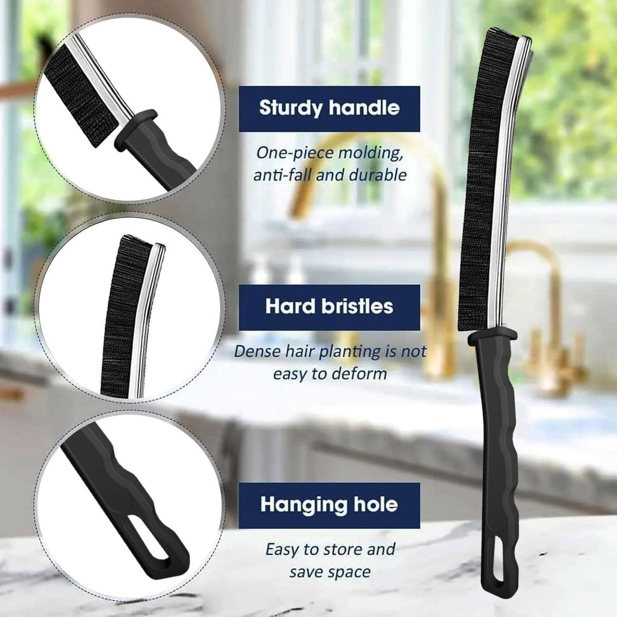 Crevice Cleaning Brush,New Multifunctional Cleaning Brush Tool, Bathroom Gap Brush, Home, Kitchen