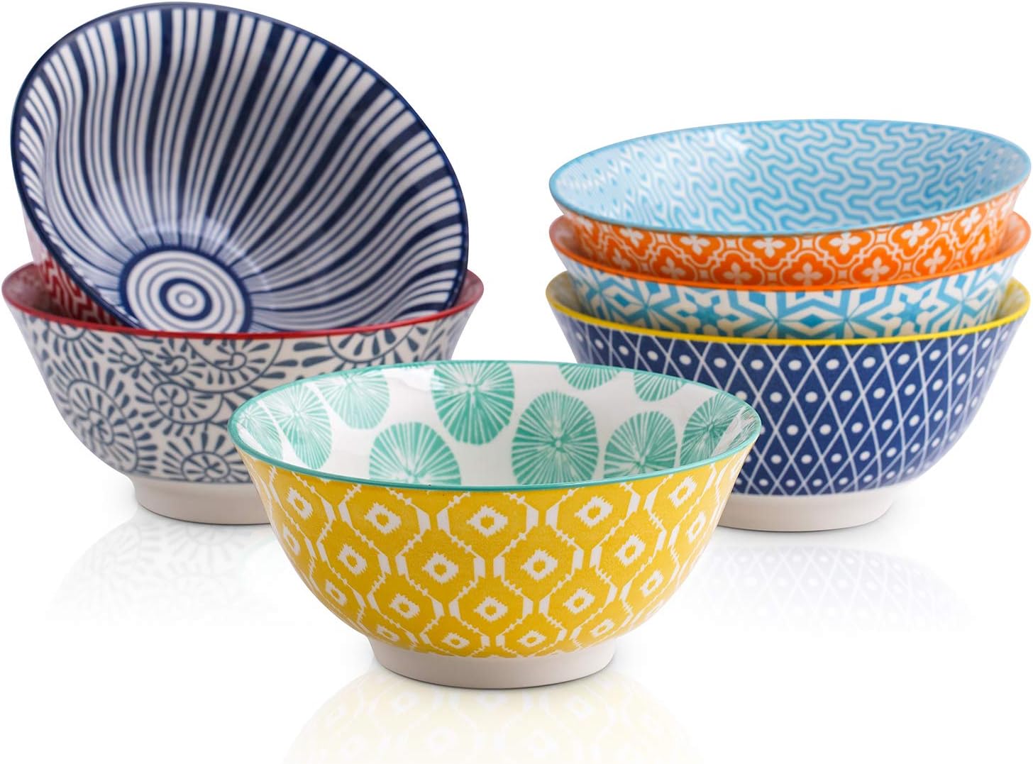 Selamica Porcelain Ice Cream Bowls Set of 6, Small Bowls, Ceramic bowls for Dessert, Ice Cream