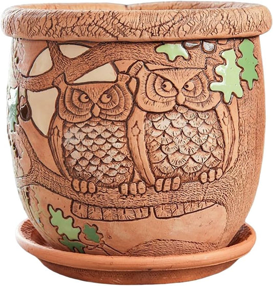 Ceramic Pot with Drainage Hole and Saucer, Plant Pots, Modern Decorative Planters for House Plants