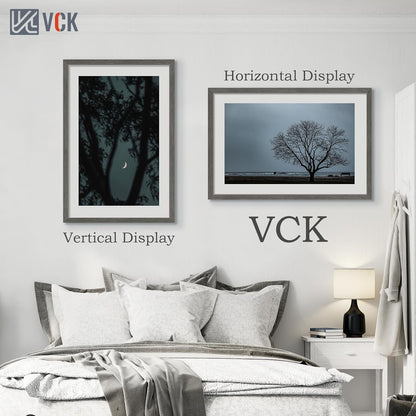 VCK 24x36 Poster Frame 3 Pack, Gray Solid Wood Picture Frame, Exclusive Wood Grain, Wall Mounting