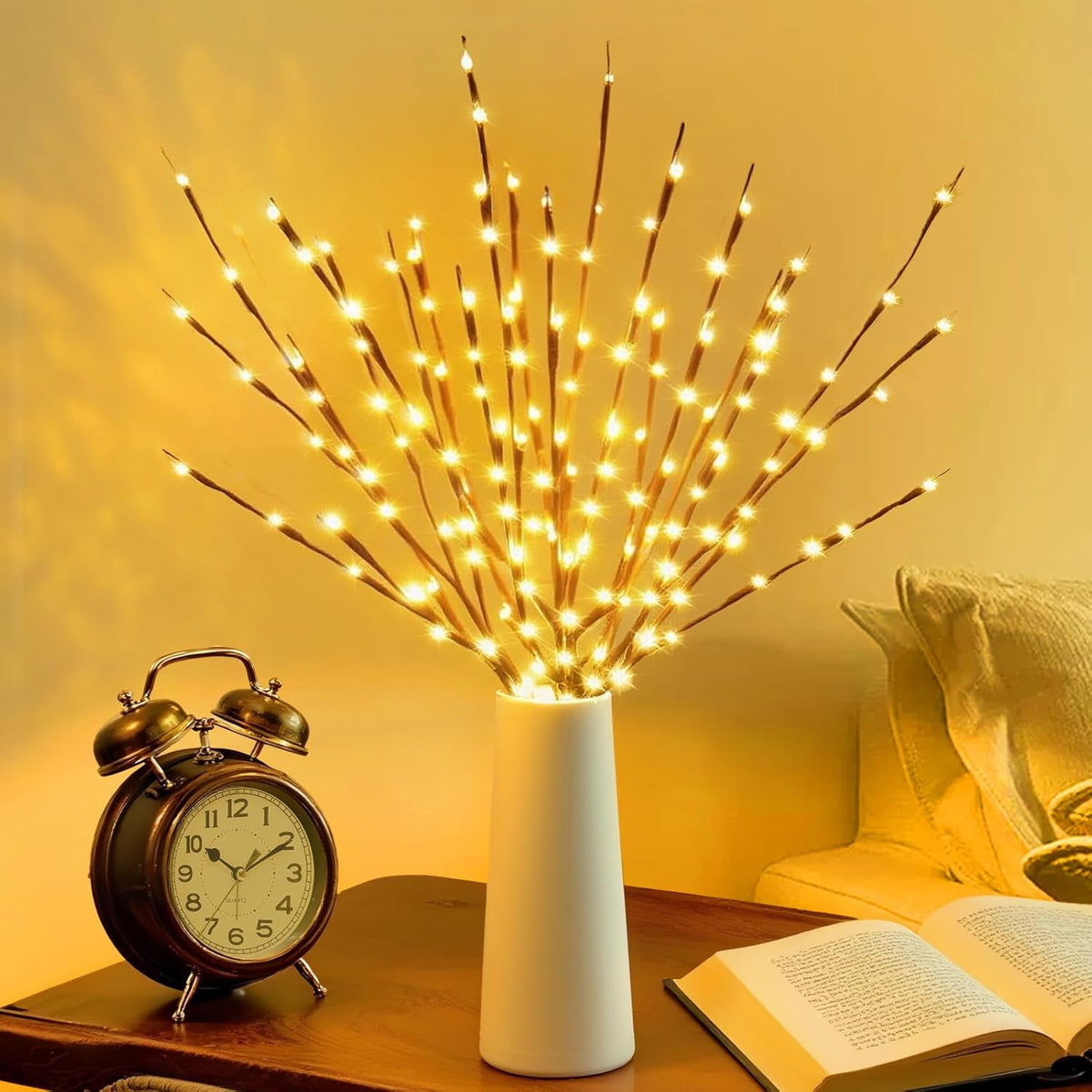 DK177 4 Pack Led Branch Light Battery Operated Lighted Branch Vase Filler Willow Tree Artificial