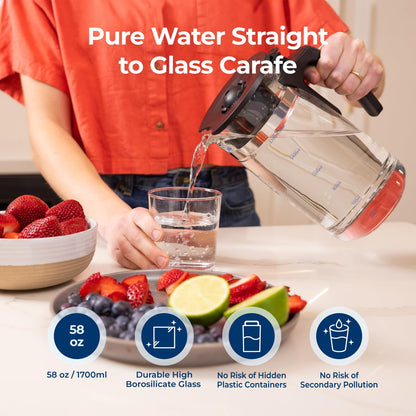 Bluevua RO100ROPOT Reverse Osmosis System Countertop Water Filter, 4 Stage Purification, Counter RO