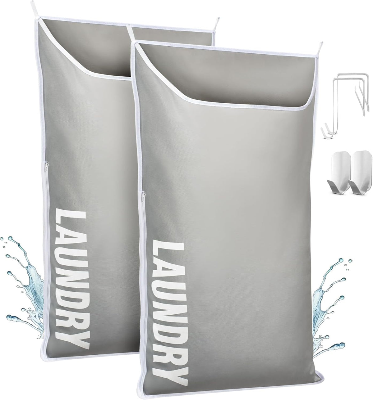 Hanging Laundry Hamper Bag XL 40x22", Space Saving over the Door Storage Bags, Behind the Door