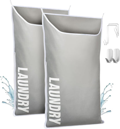 Hanging Laundry Hamper Bag XL 40x22", Space Saving over the Door Storage Bags, Behind the Door