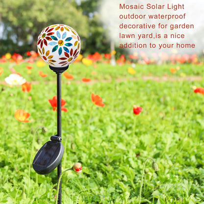 VCUTEKA Solar Garden Lights, Mosaic Solar Lights Outdoor Decor Pathway Light Waterpoof LED Stake