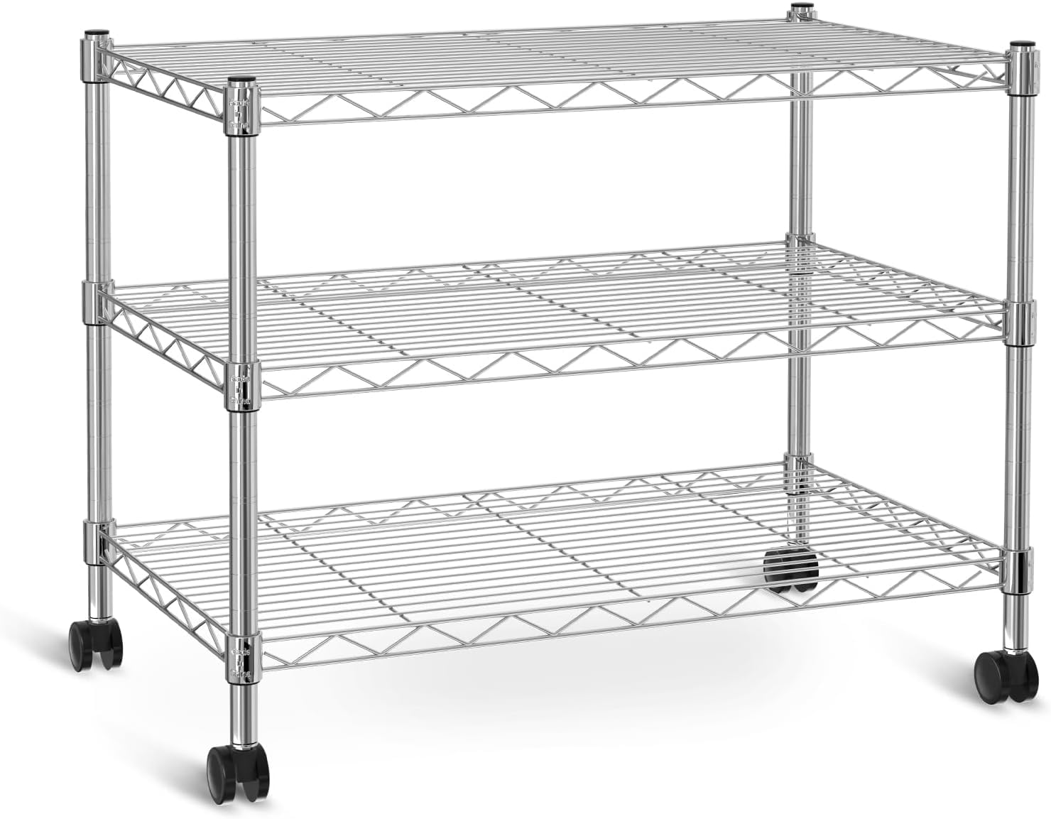 Simple Deluxe 3-Tier Storage Shelves, 750 Lbs Loading Capacity, 24.02" W x 13.78" D x 21.97" H