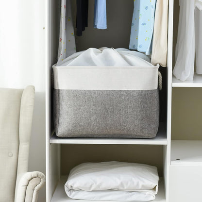 TheWarmHome Storage Bins Baskets for Organizing, 20.5L×15.7W×13.8H 3 Pack Sturdy Fabric Storage