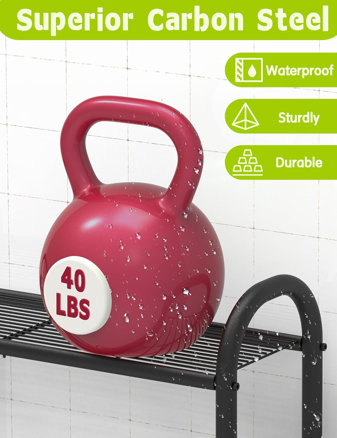 5-Tier Metal Plant Stand Indoor Outdoor, Waterproof Flower Stand for Multiple Pots, Heavy Duty