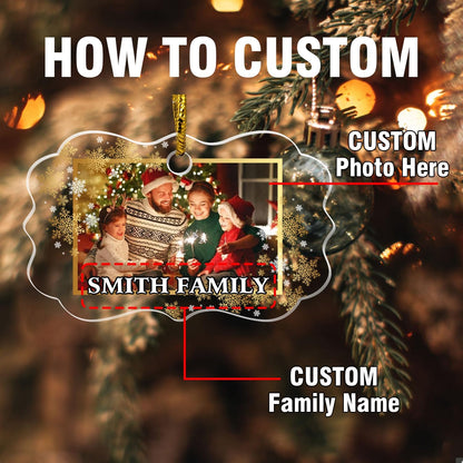 Personalized Family Photo Decor, Crystal Ornaments, Custom Christmas Hanging Ornaments, Decorative
