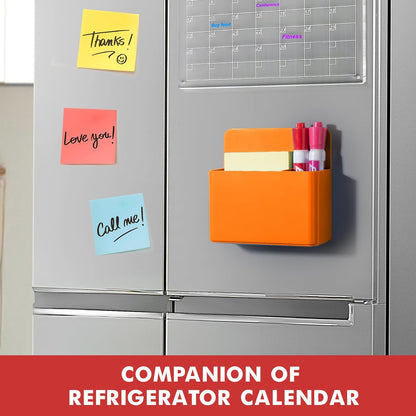BEYGORM 2 Pack Plastics Magnetic Pen Holder for Refrigerator, Dry Erase Marker Holder for