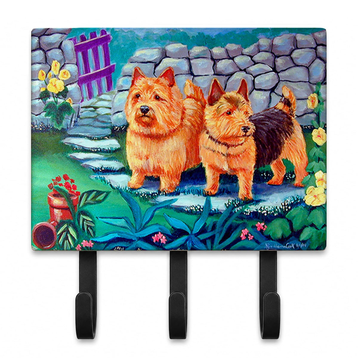 Caroline's Treasures 7520TH68 Norwich Terrier Leash or Key Holder, Wall Hooks, Key Hooks Holder