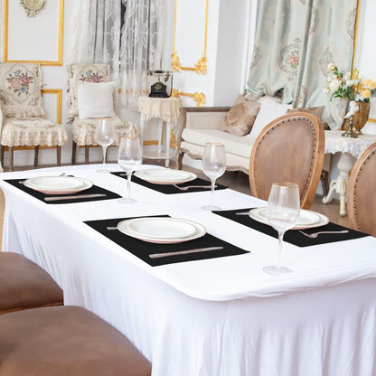 Cloth Placemats Set of 8, Linen Type Fabric Placemats Machine Washable Heat Resistant Placemats