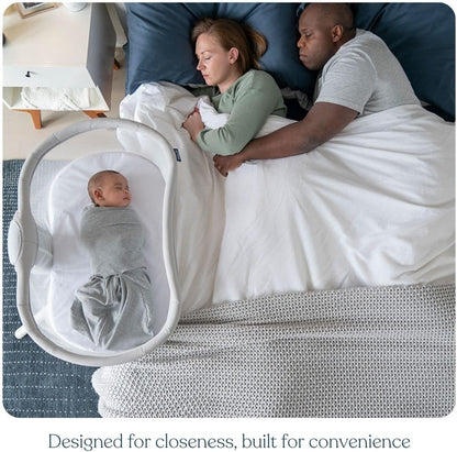 HALO BassiNest Swivel Sleeper 3.0 – Over-Bed Baby Bassinet with 360 Rotation, Adjustable Height