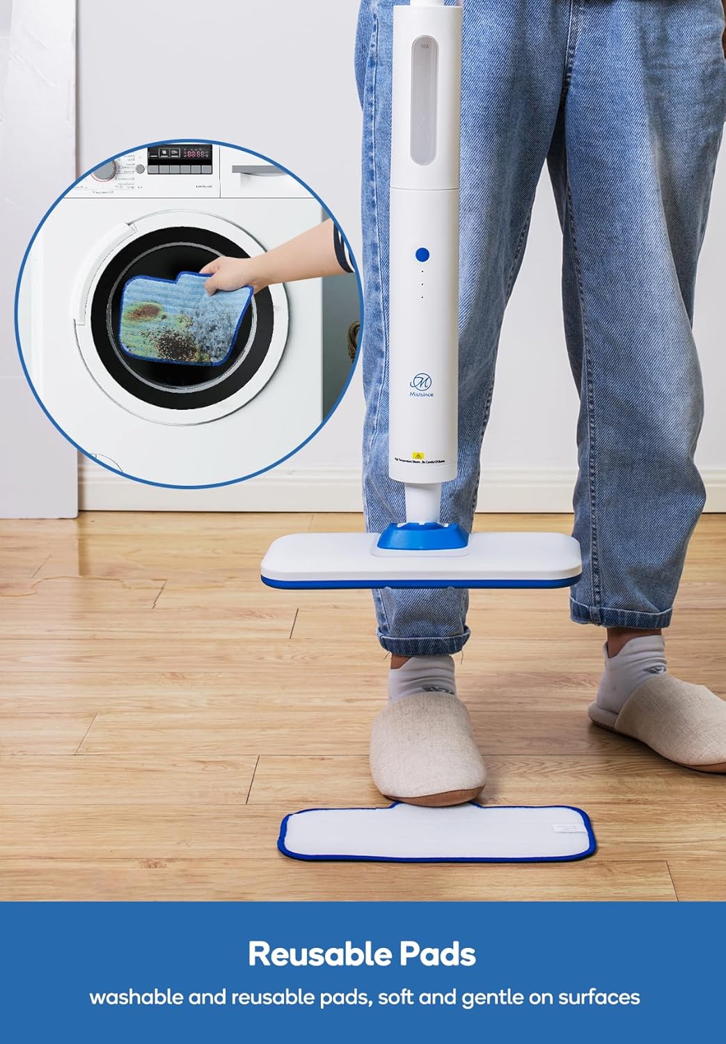 Steam Mop for Floor Cleaning,15-Second Setup,Chemical-Free Floor Steam Cleaner for