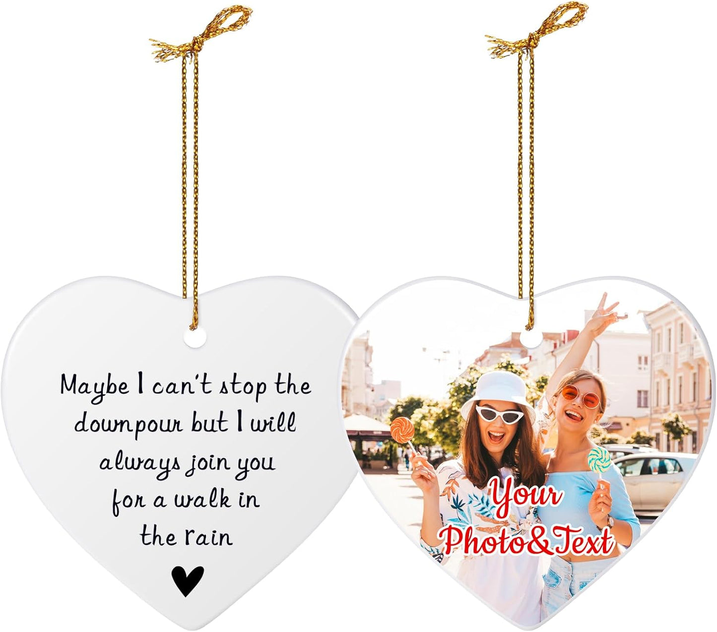 Personalized Maybe I Can't Stop The Downpour Ornament, Friendship Gifts for Women Best Friend