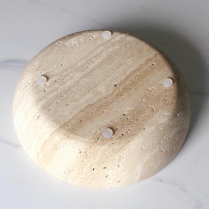 Large Marble Round Bowl HandCrafted Decorative Dish Fruit Bowl for Home Decorative (Beige