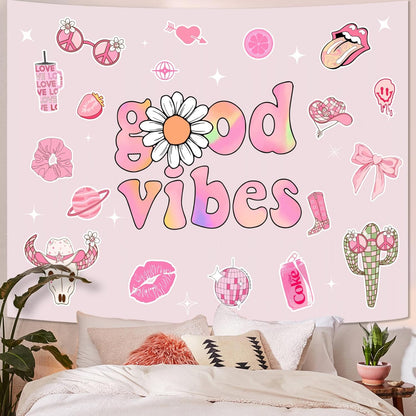 Lunerfex Y2K Tapestry Pink Wall Tapestry, Cute Tapestries for Bedroom Funny Tapestries Wall Hanging