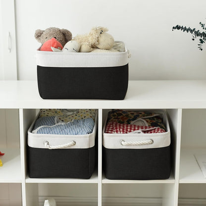 TheWarmHome Storage Basket for Organizing - Large 3 Pack 15.7x11.8x8.3 inch Collapsible Storage Bin