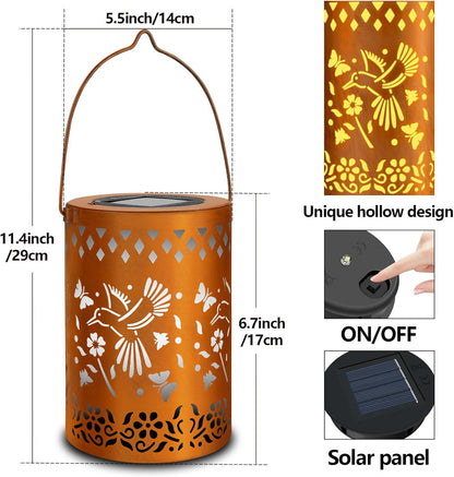 Solar Lanterns Outdoor Waterproof Hummingbird Garden Decor Birthday Gifts for Women Mom Grandma