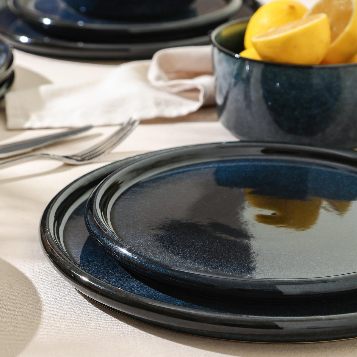 Stone Lain Eden 24-Piece Dinnerware Set Stoneware, Plates and Bowls Set, Dishwasher and Microwave