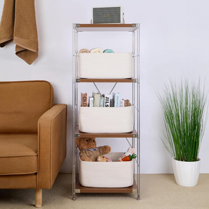 Large Storage Baskets for Organizing, Closet Shelf Baskets for Clothes Blanket Towels, Baby