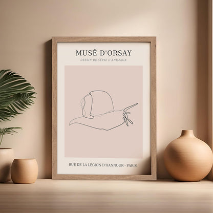 Poster Master Vintage Poster - Retro One Line Snail Drawing Print - Snail Line Art - Minimal Gift