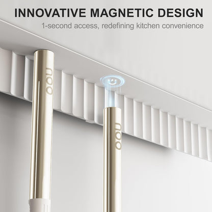 OOU Silicone Kitchen Cooking Utensils Set, 446°F Heat Resistant Kitchen Tool Set with Magnetic Wall