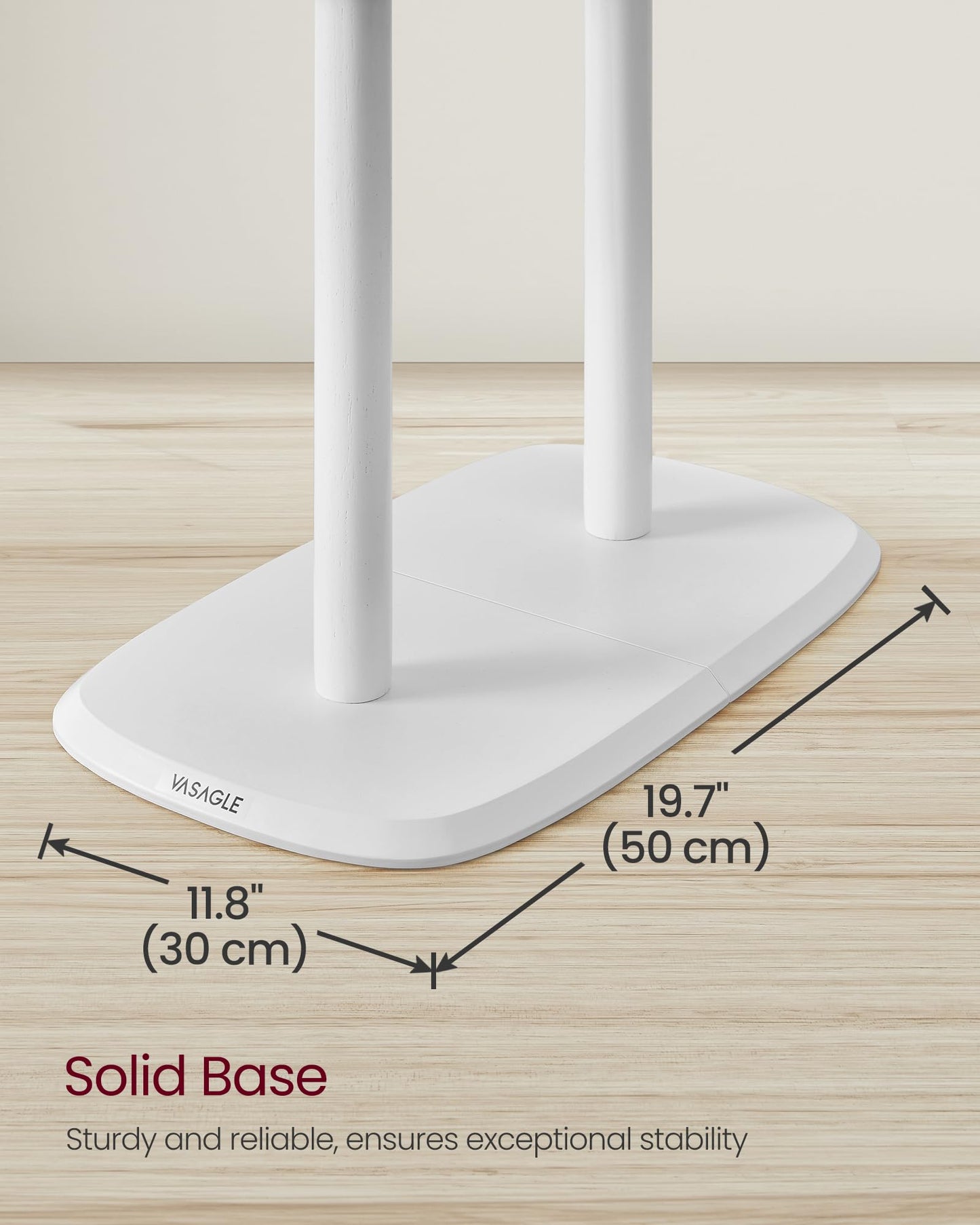 VASAGLE Coat Rack, Free Standing Coat Stand, Hall Coat Tree with 8 Hooks and Storage Shelf, 67.2