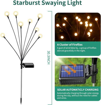 Solar Lights Outdoor Waterproof, 2 Packs 16LED, Solar Garden, Patio, Garden Decor, Patio Decor