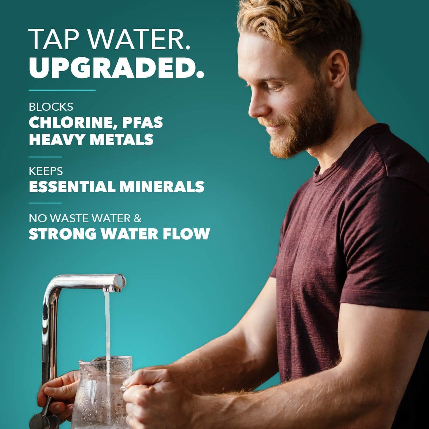 CuZn Under Sink Water Filter for Sink Faucet, 20K Gallons or 2 Year Filtration Life, Reduces PFAs
