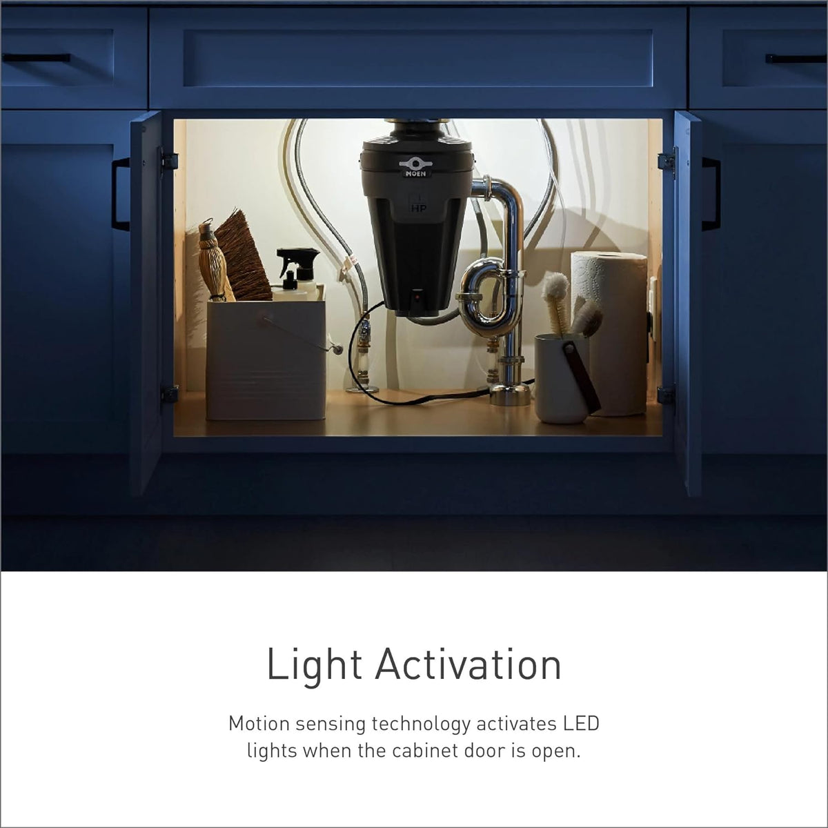 Moen Chef Series 1 HP Continuous Feed Lighted Garbage Disposal with Sound Reduction for Under Sink