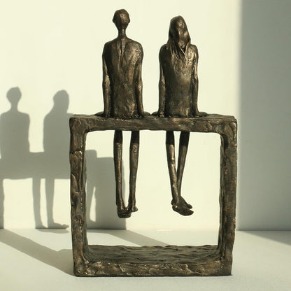 Lukitas Abstract Couple Statue Home Decor - Handcrafted Decorative Ornament for Living Room Office