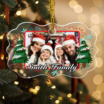 Personalized Crystal Photo Ornaments, Christmas Tree Hanging Decor, Custom Ornaments for Family