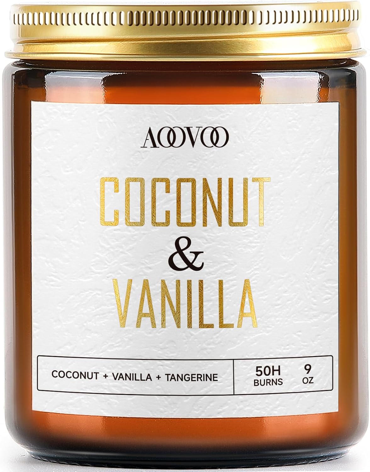 AOOVOO Coconut Vanilla Candles - 9 oz Scented Candles, Aromatherapy Candle, Soy Candle for Home