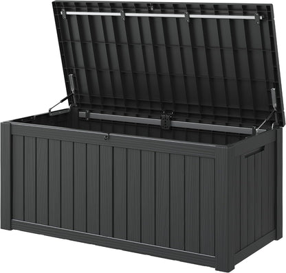 KAMABOKO Outdoor Storage Box, 120 Gallon Large Outdoor Resin Deck Box, Storage Waterproof Boxes