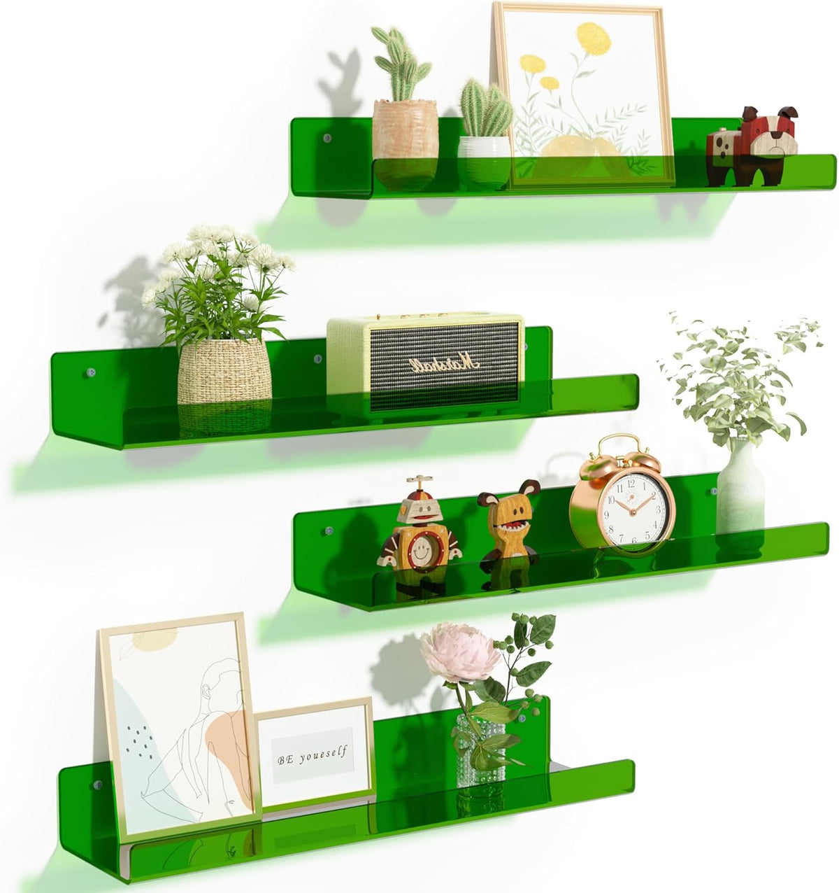 upsimples Acrylic Shelves for Wall Decor, 15" Display Shelf Perfume Organizer for Bathroom