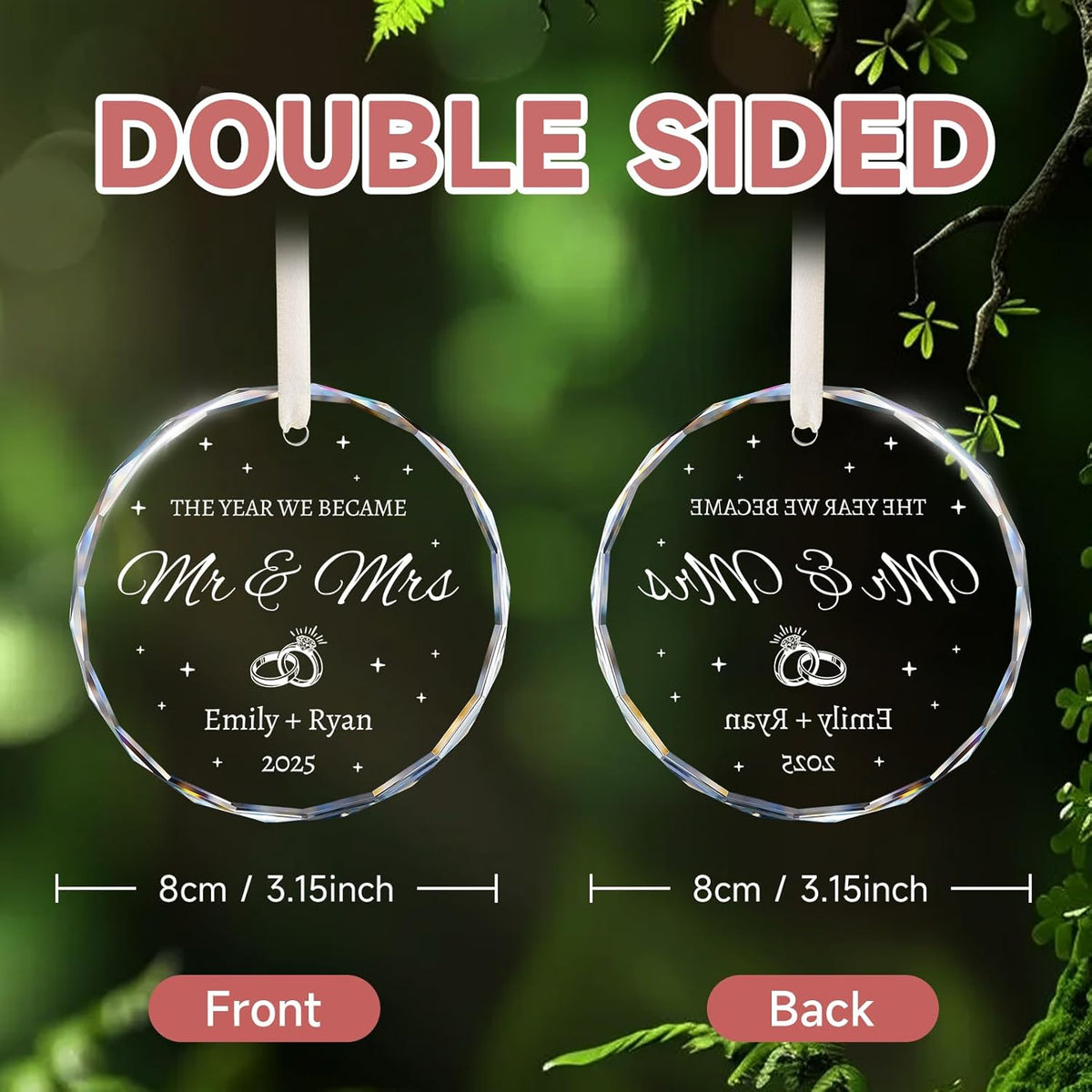 Wedding Gifts for Couples 2025 - Mr and Mrs Ornament 2025 - Bridal Shower Gifts for Bride