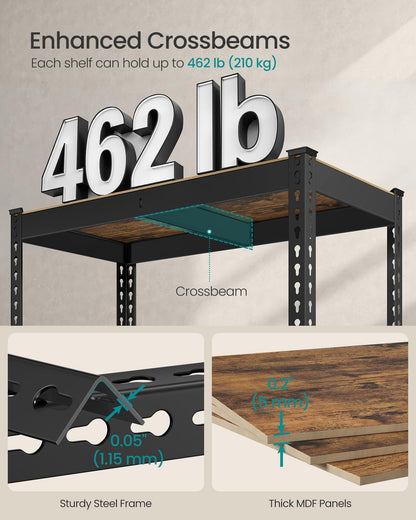 SONGMICS 5-Tier Storage Shelves, Load 2310 lb, Garage Storage, Boltless Assembly, Adjustable