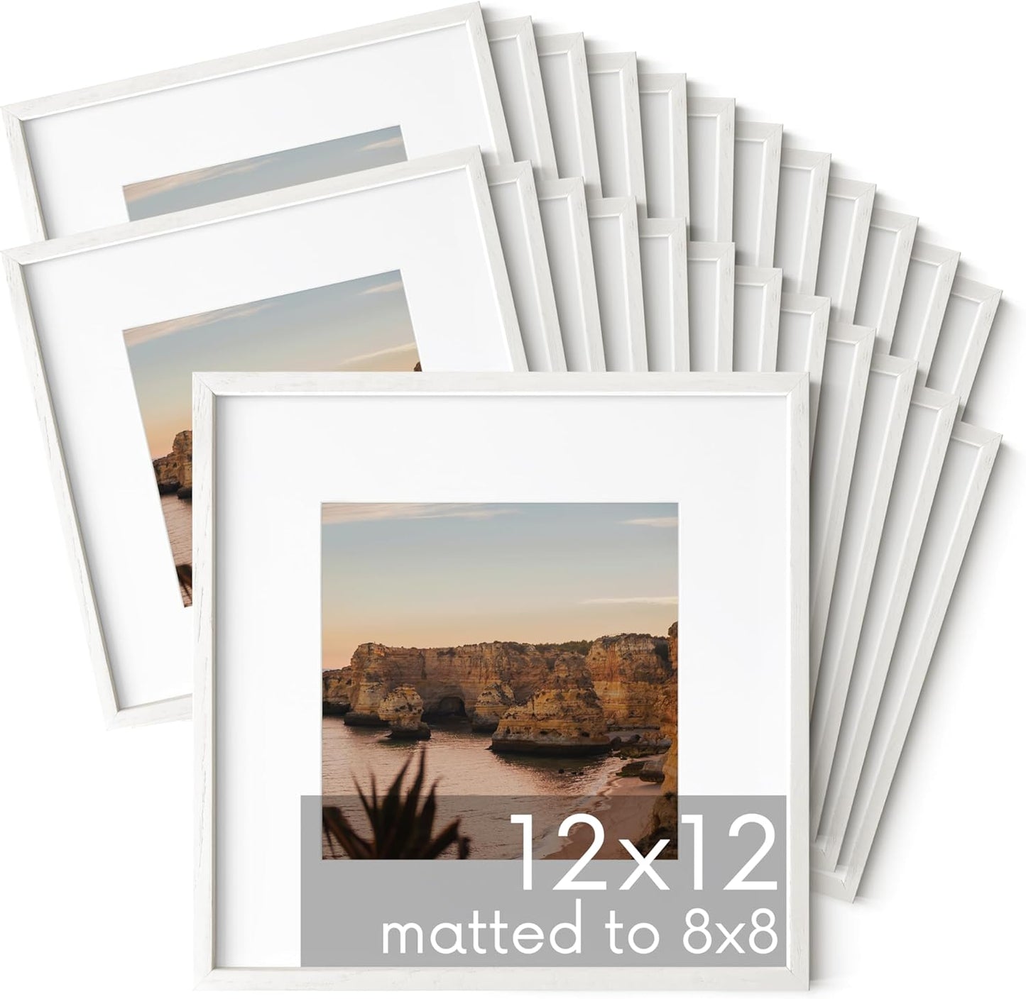 HAUS AND HUES Square Picture Frames 12 x 12 Set of 25 - Photo Gallery Wall Frame Set, Wood Frames