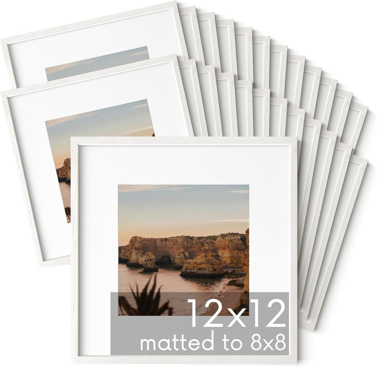 HAUS AND HUES Square Picture Frames 12 x 12 Set of 25 - Photo Gallery Wall Frame Set, Wood Frames